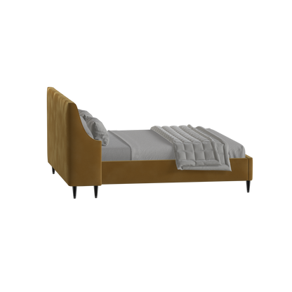 Laura double bed Lucia High Headboard Upholstered Bed in Soft Fabric