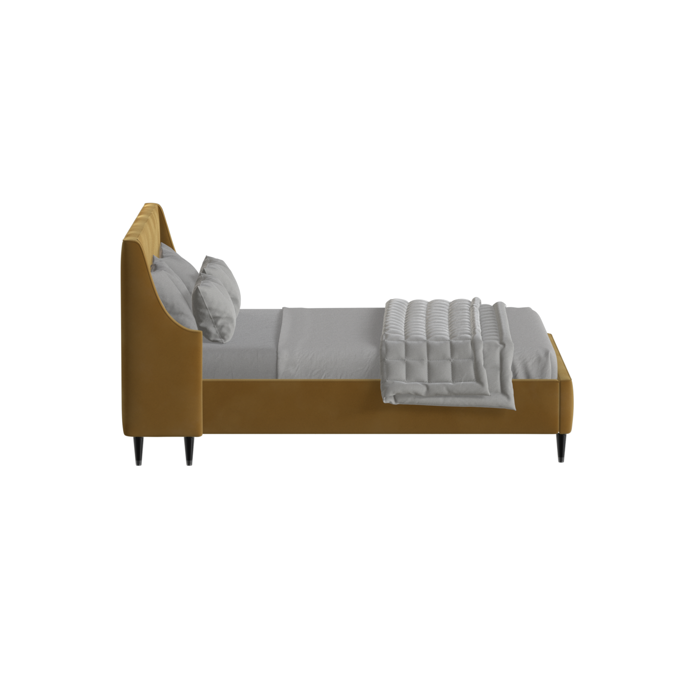 Laura double bed Lucia High Headboard Upholstered Bed in Soft Fabric