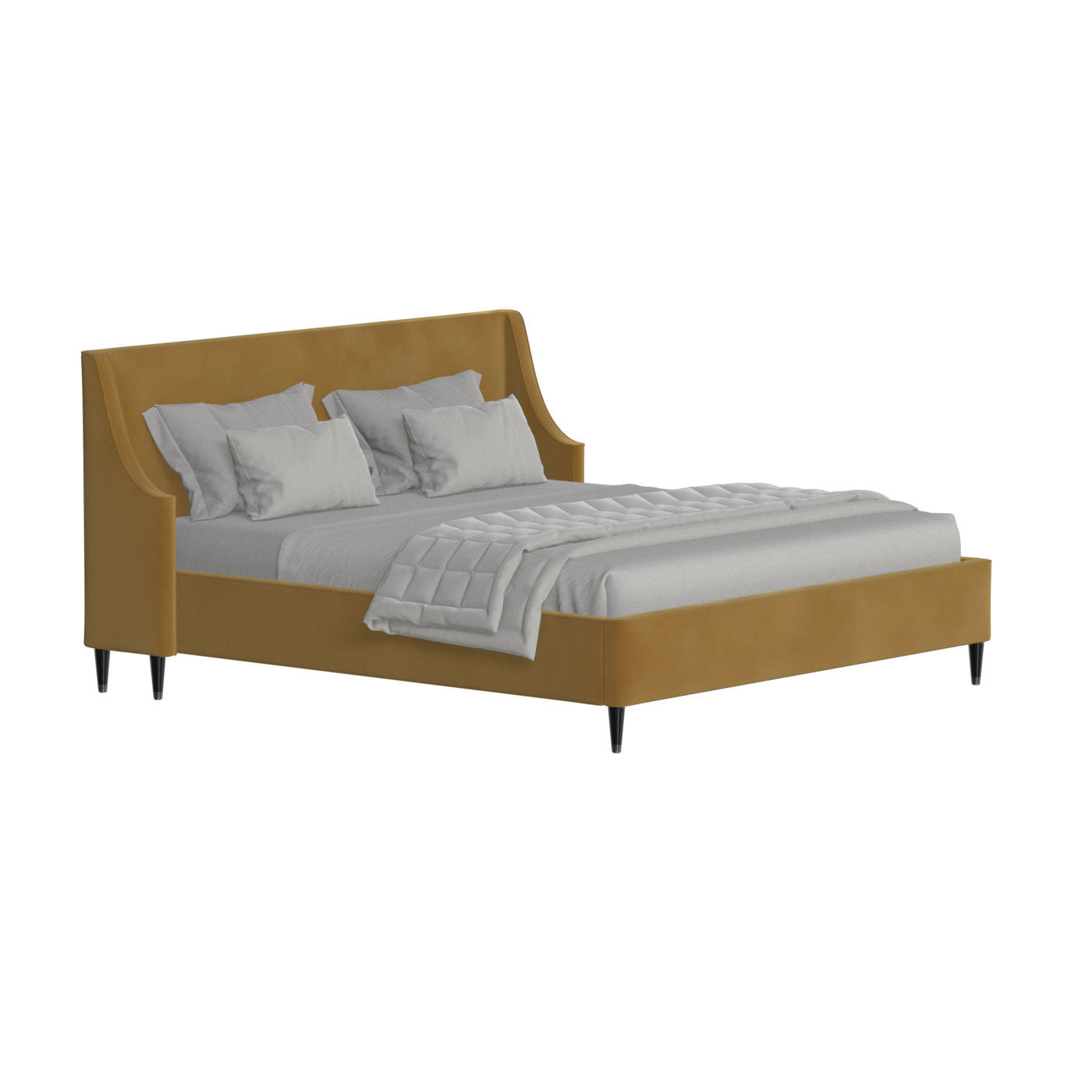 Laura double bed Lucia High Headboard Upholstered Bed in Soft Fabric
