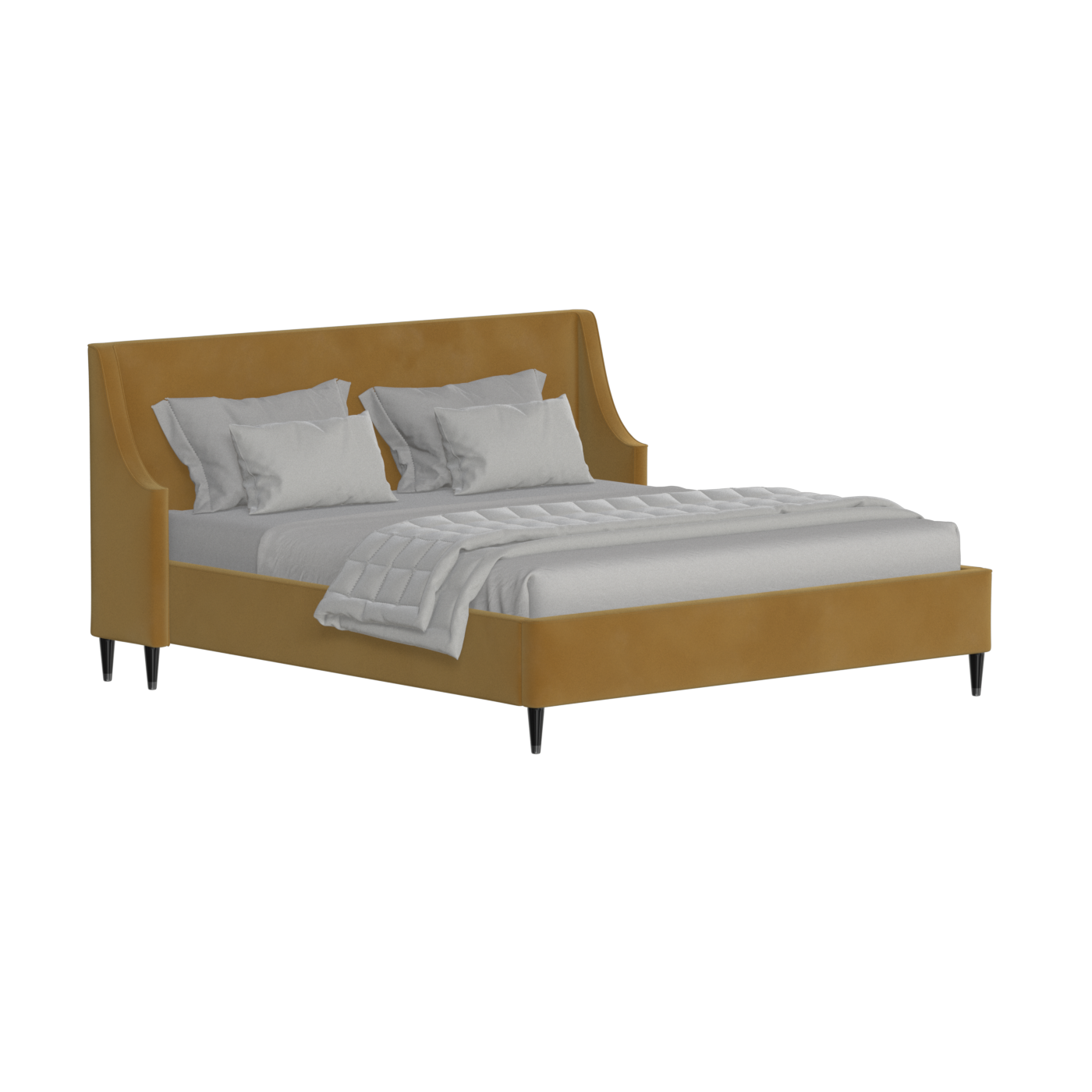 Laura double bed Lucia High Headboard Upholstered Bed in Soft Fabric