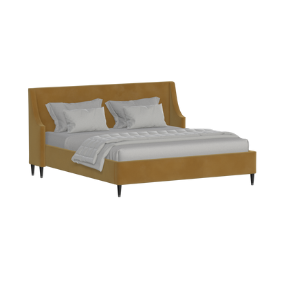 Laura double bed Lucia High Headboard Upholstered Bed in Soft Fabric