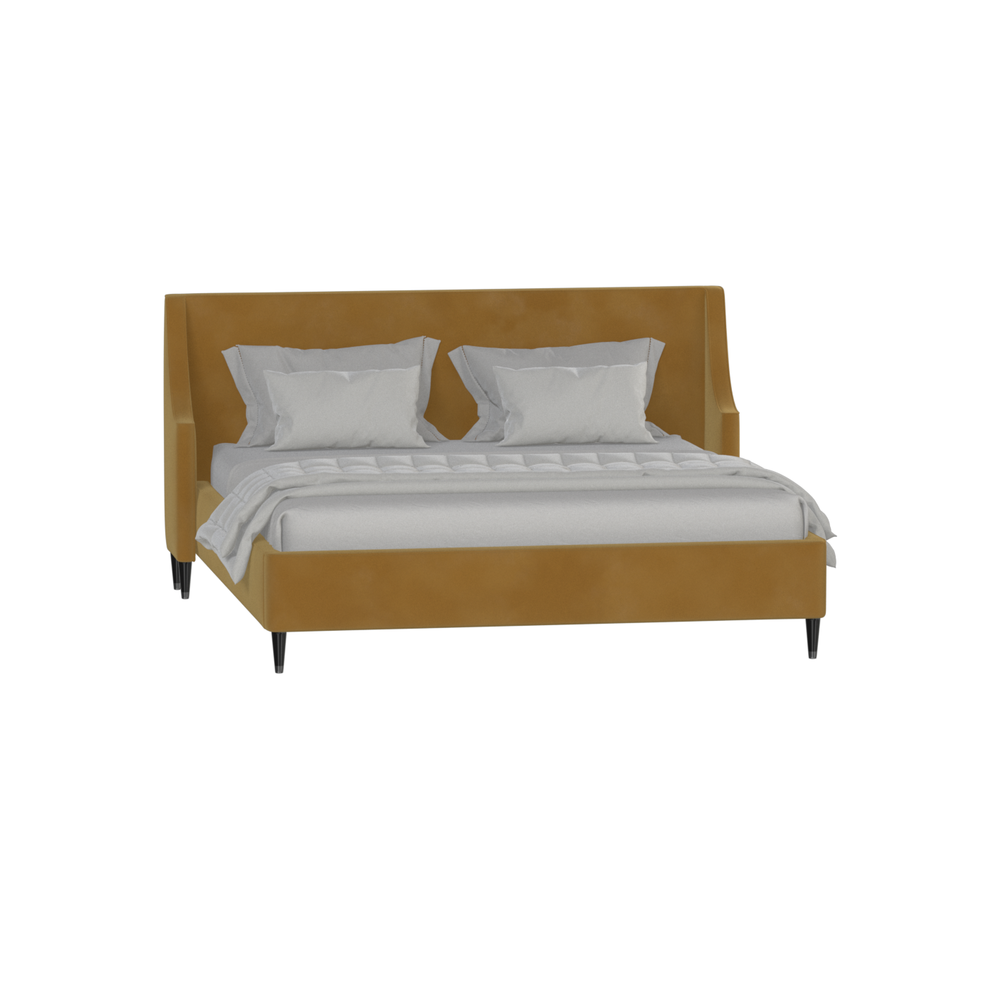 Laura double bed Lucia High Headboard Upholstered Bed in Soft Fabric