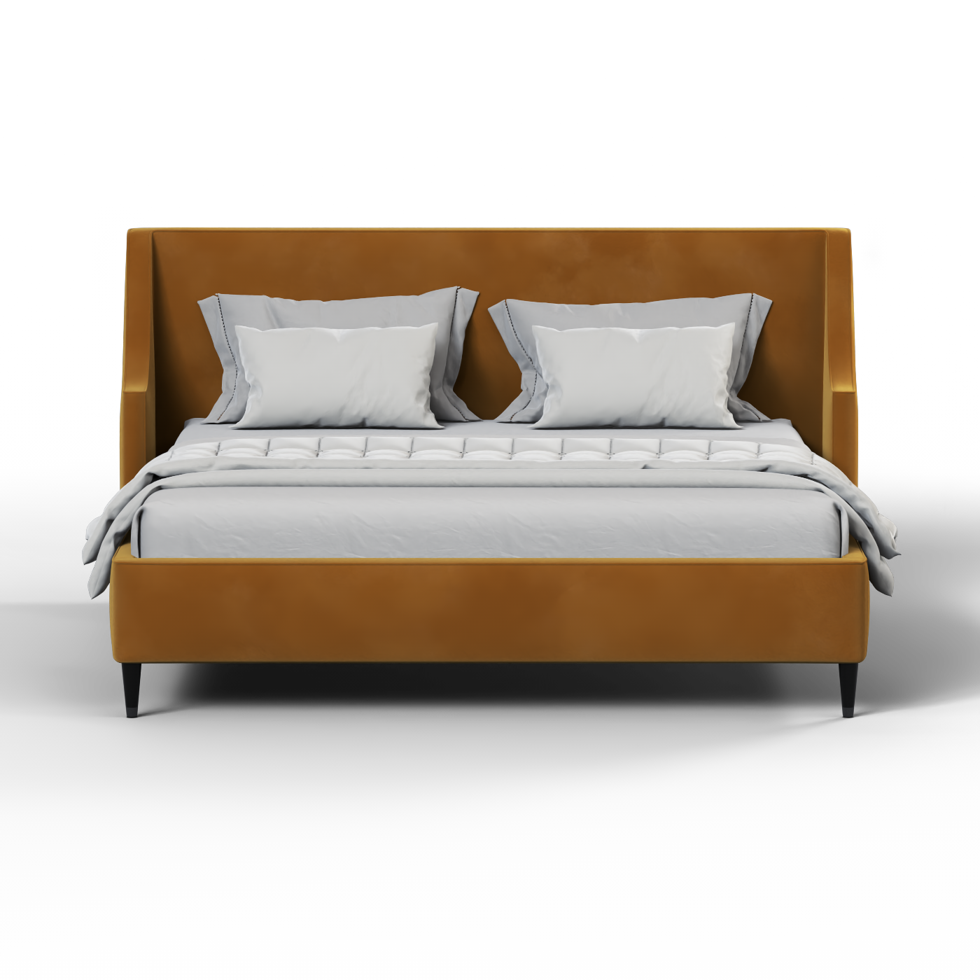 Laura double bed Lucia High Headboard Upholstered Bed in Soft Fabric