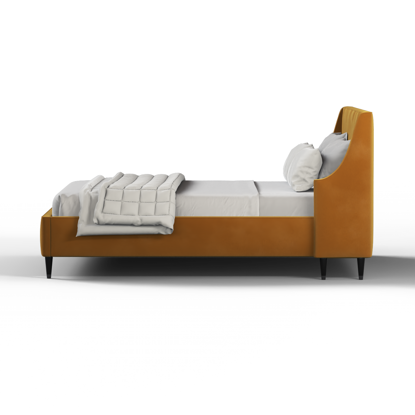 Laura double bed Lucia High Headboard Upholstered Bed in Soft Fabric
