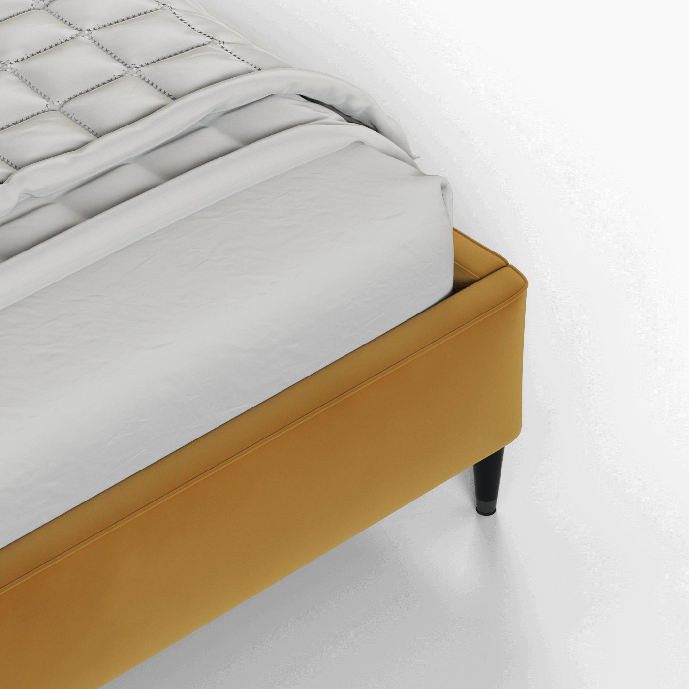 Laura double bed Lucia High Headboard Upholstered Bed in Soft Fabric