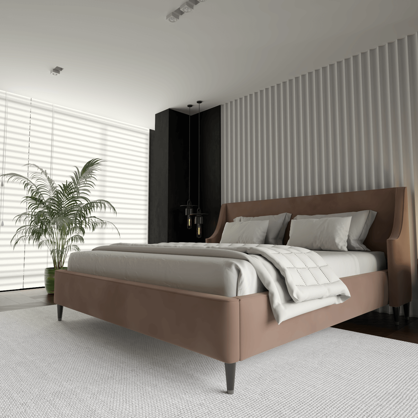Laura Double Bed with High Headboard