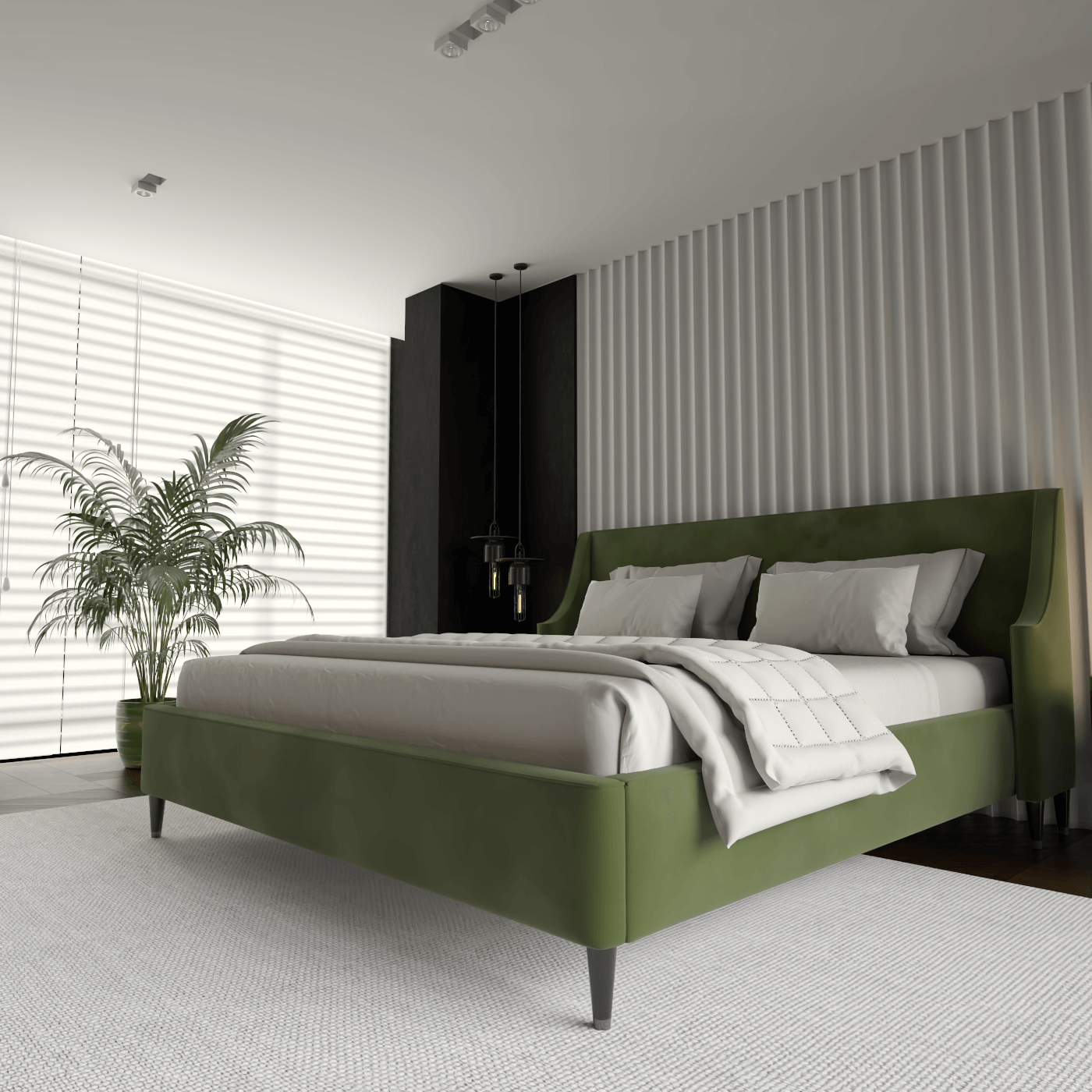 Laura Double Bed with High Headboard