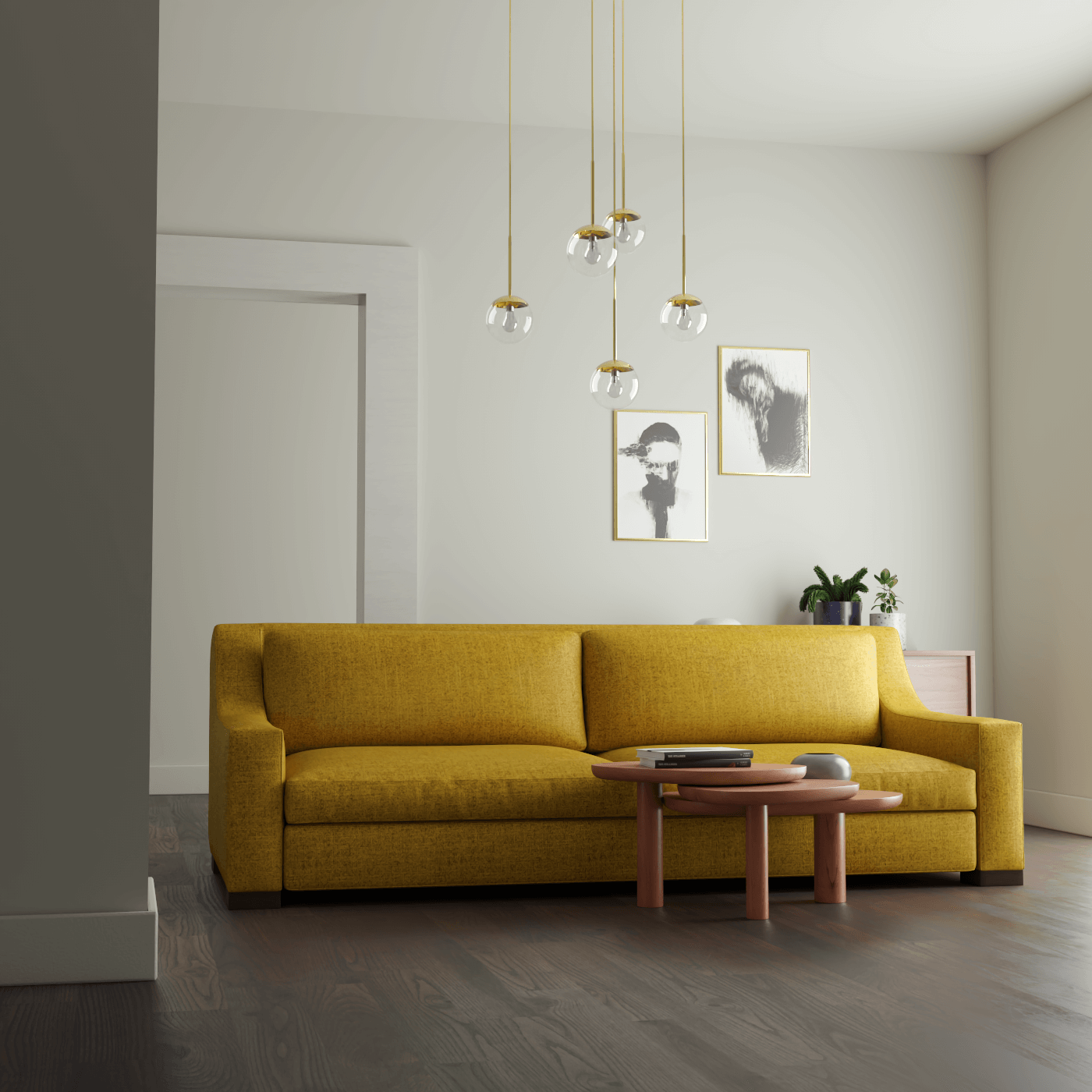 Louis 2 Seater Sofa — Structured Design with Tapered Arms