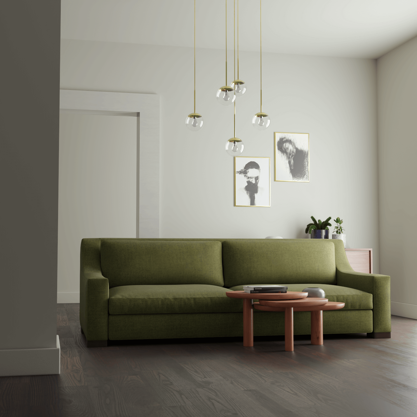 Louis 2 Seater Sofa — Structured Design with Tapered Arms