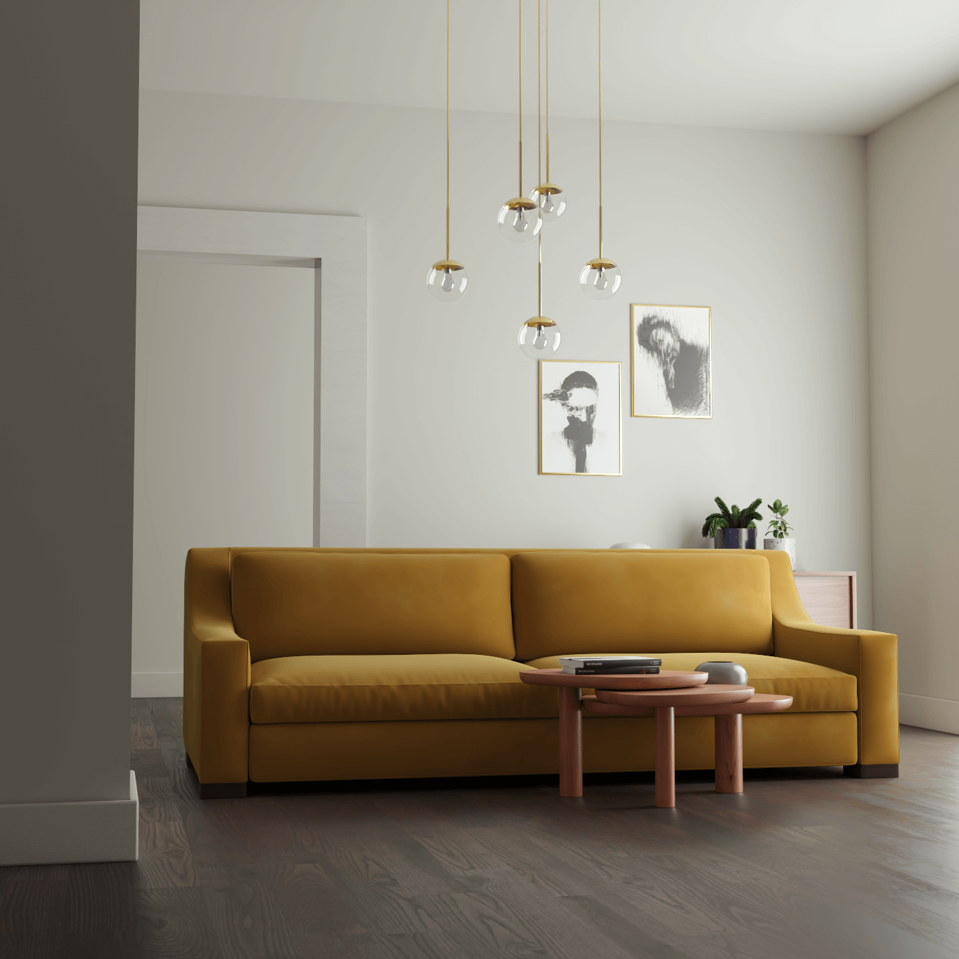 Louis 2 Seater Sofa — Structured Design with Tapered Arms