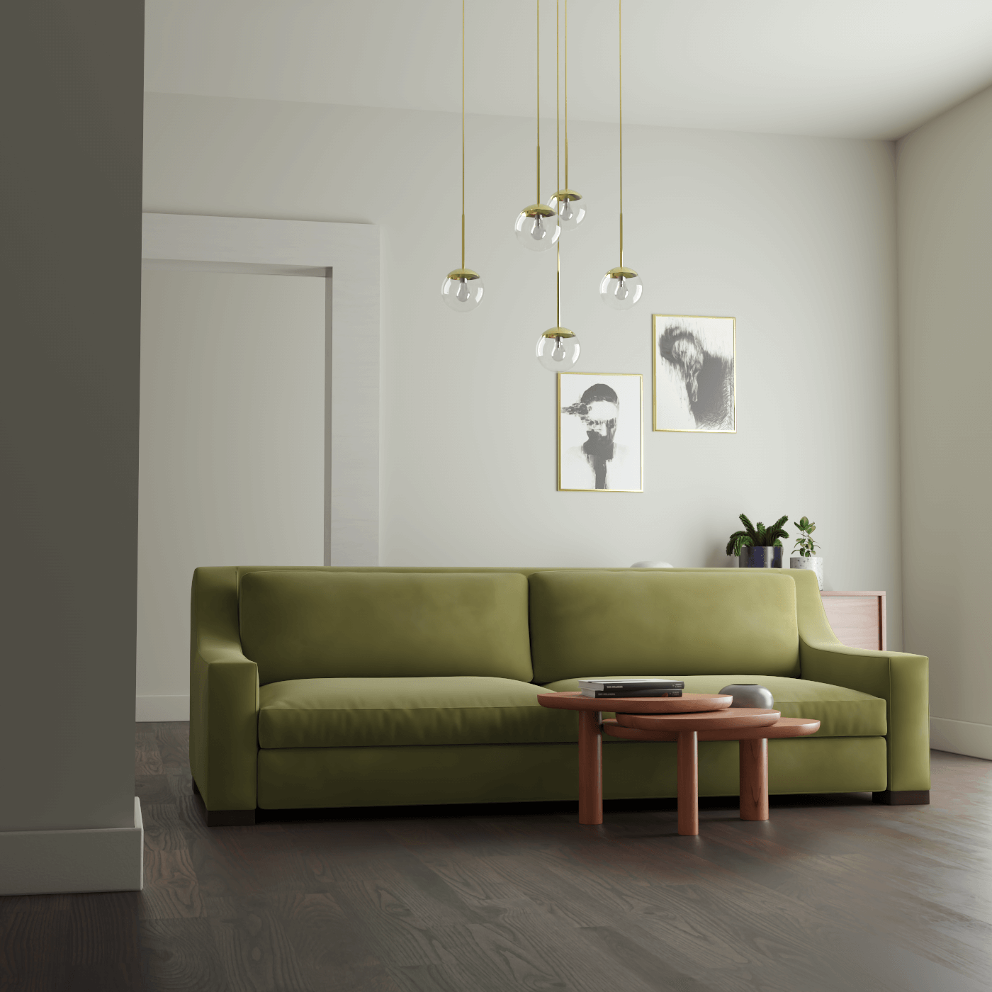 Louis 2 Seater Sofa — Structured Design with Tapered Arms