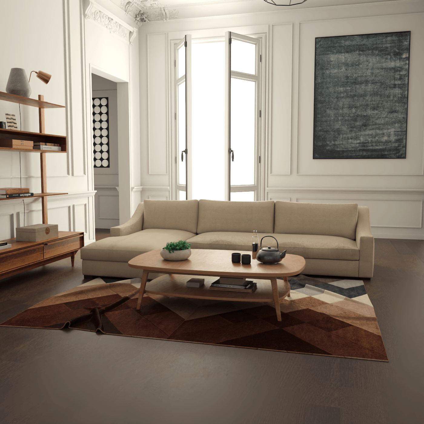 Louis Sectional Sofa — Low-Profile Modular Corner Layout