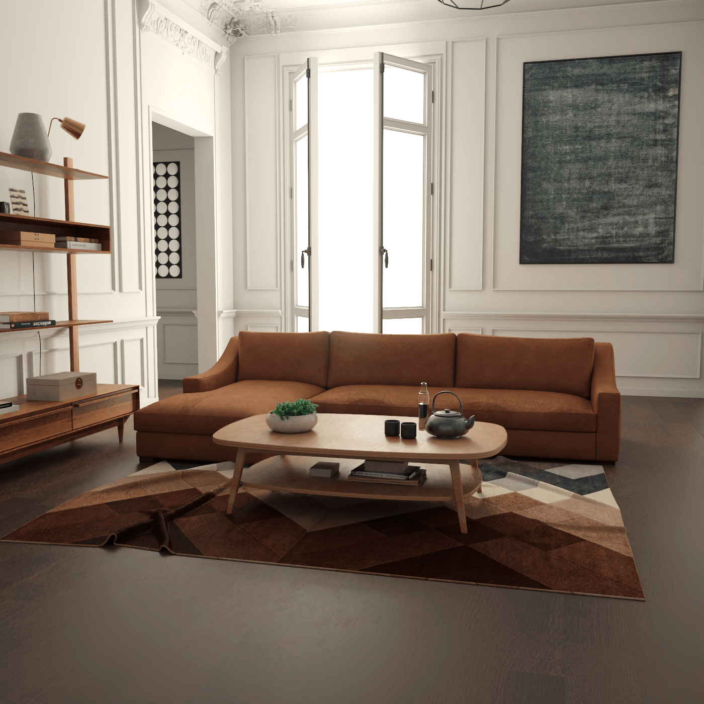 Louis Sectional Sofa — Low-Profile Modular Corner Layout