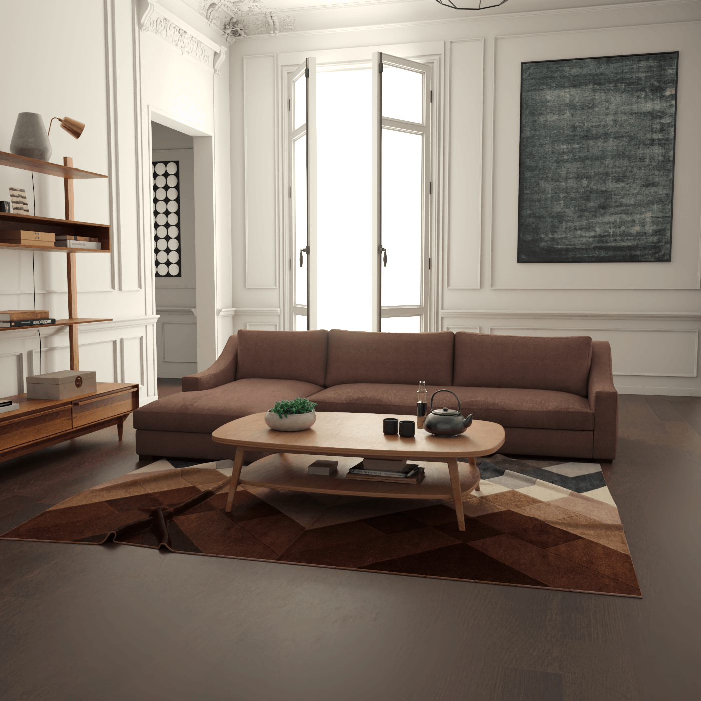 Louis Sectional Sofa — Low-Profile Modular Corner Layout