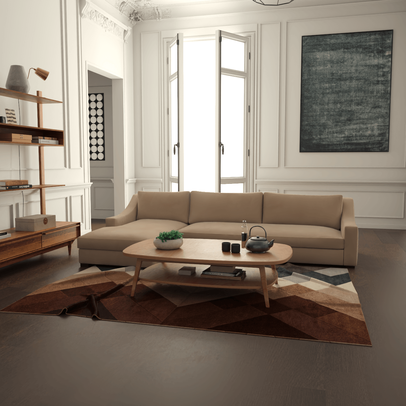 Louis Sectional Sofa — Low-Profile Modular Corner Layout