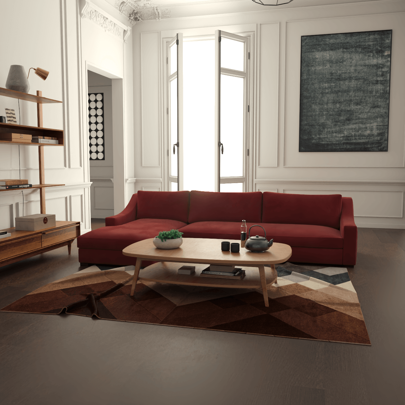 Louis Sectional Sofa — Low-Profile Modular Corner Layout