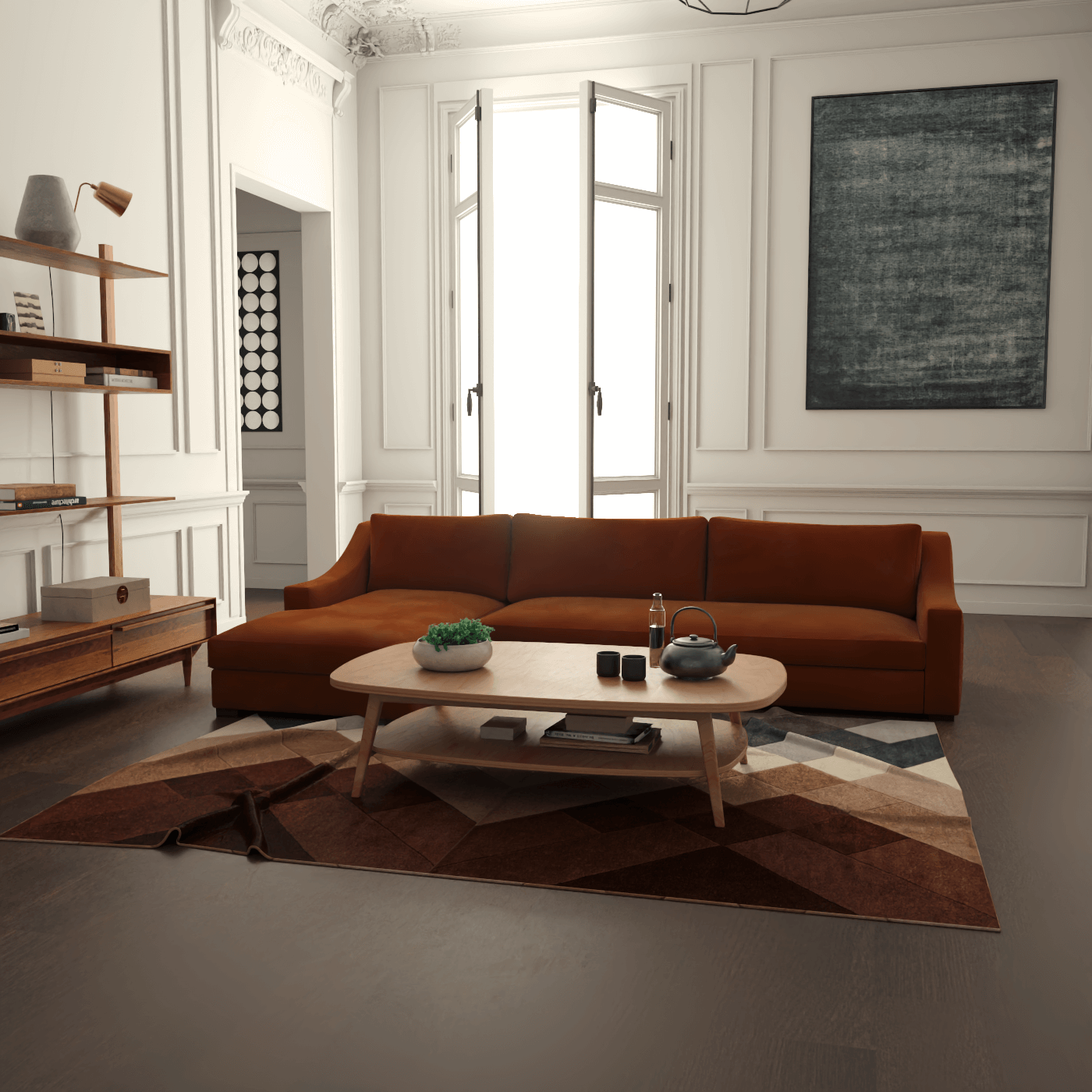 Louis Sectional Sofa — Low-Profile Modular Corner Layout