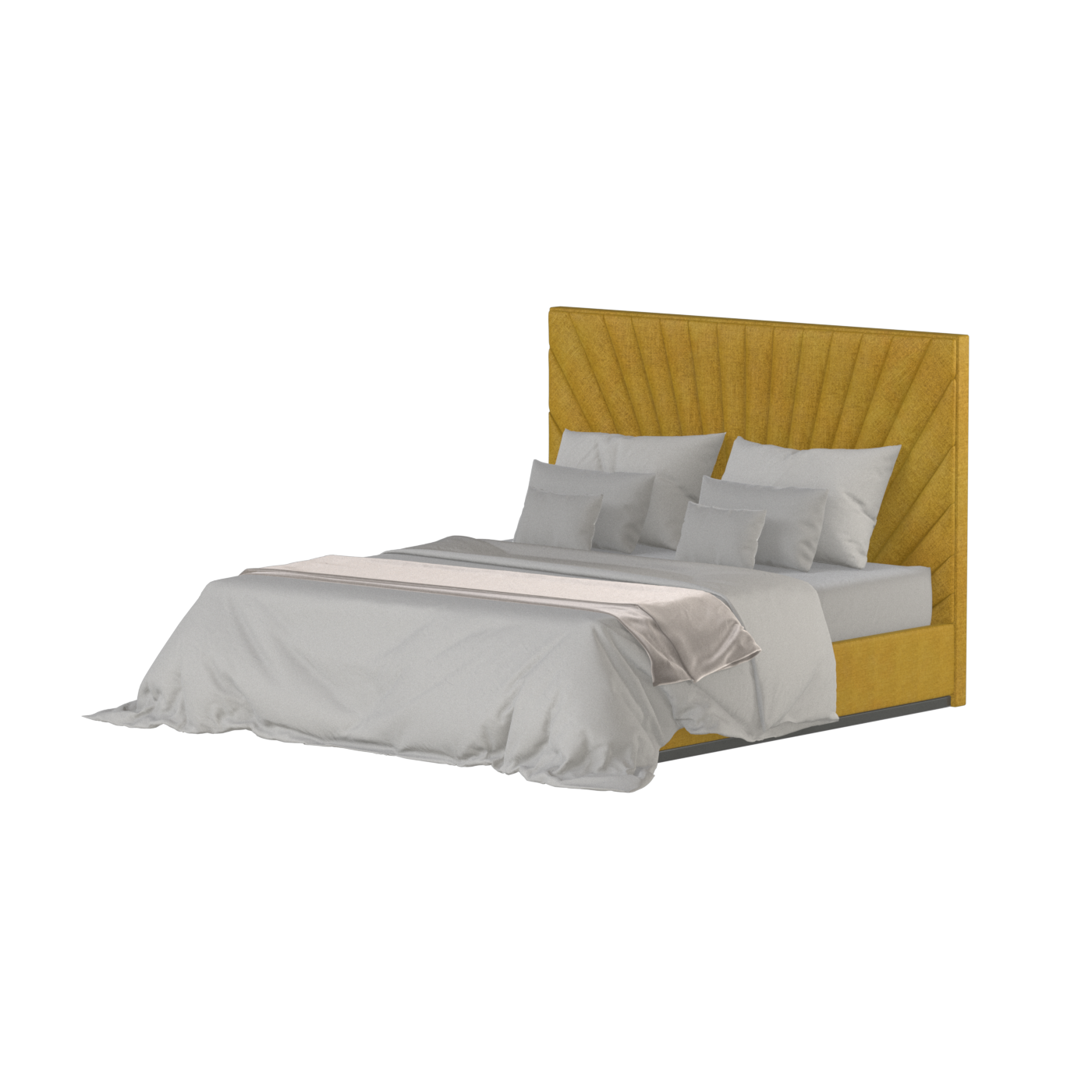Lucia Bed With High Refined Headboard