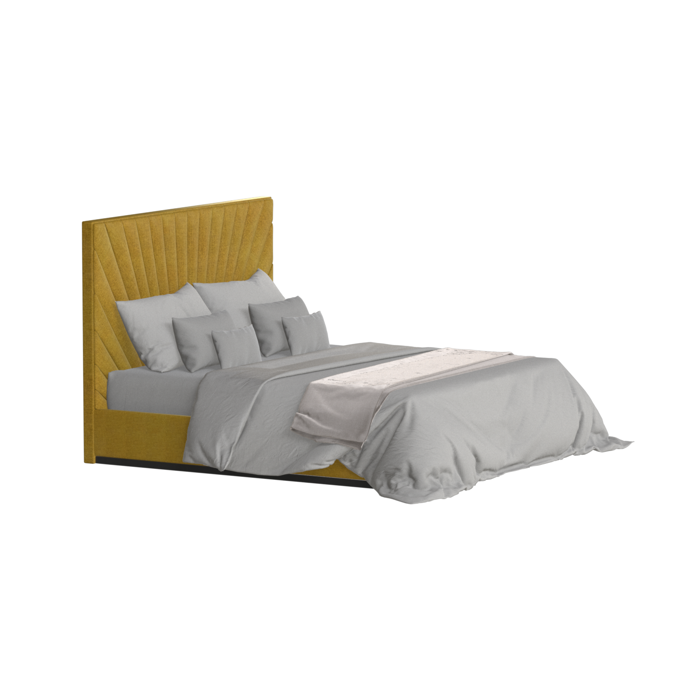 Lucia Bed With High Refined Headboard