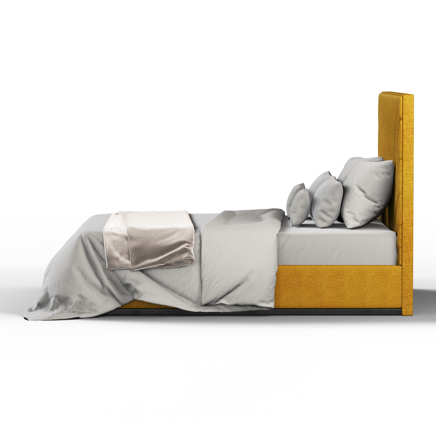 Lucia Bed With High Refined Headboard