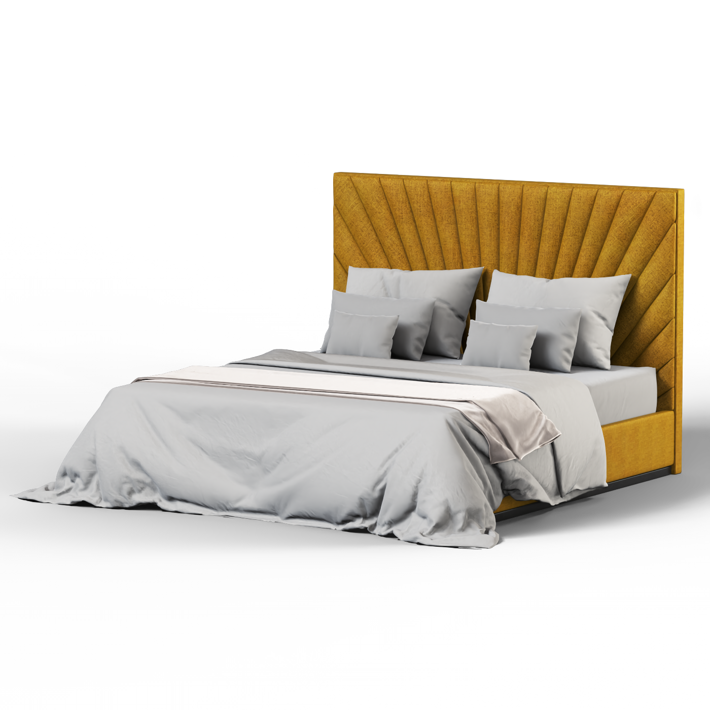 Lucia Bed With High Refined Headboard