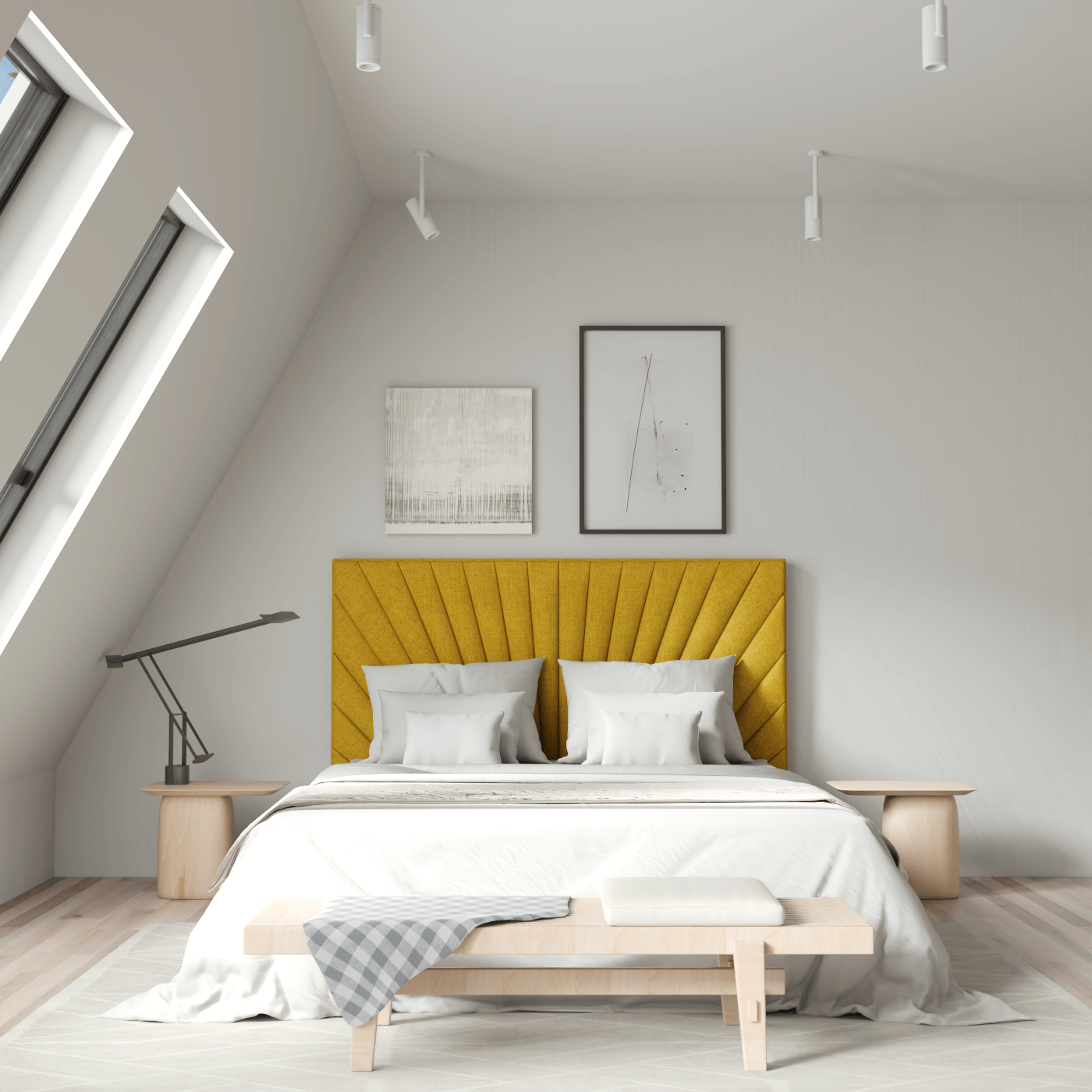 Lucia Bed With High Refined Headboard
