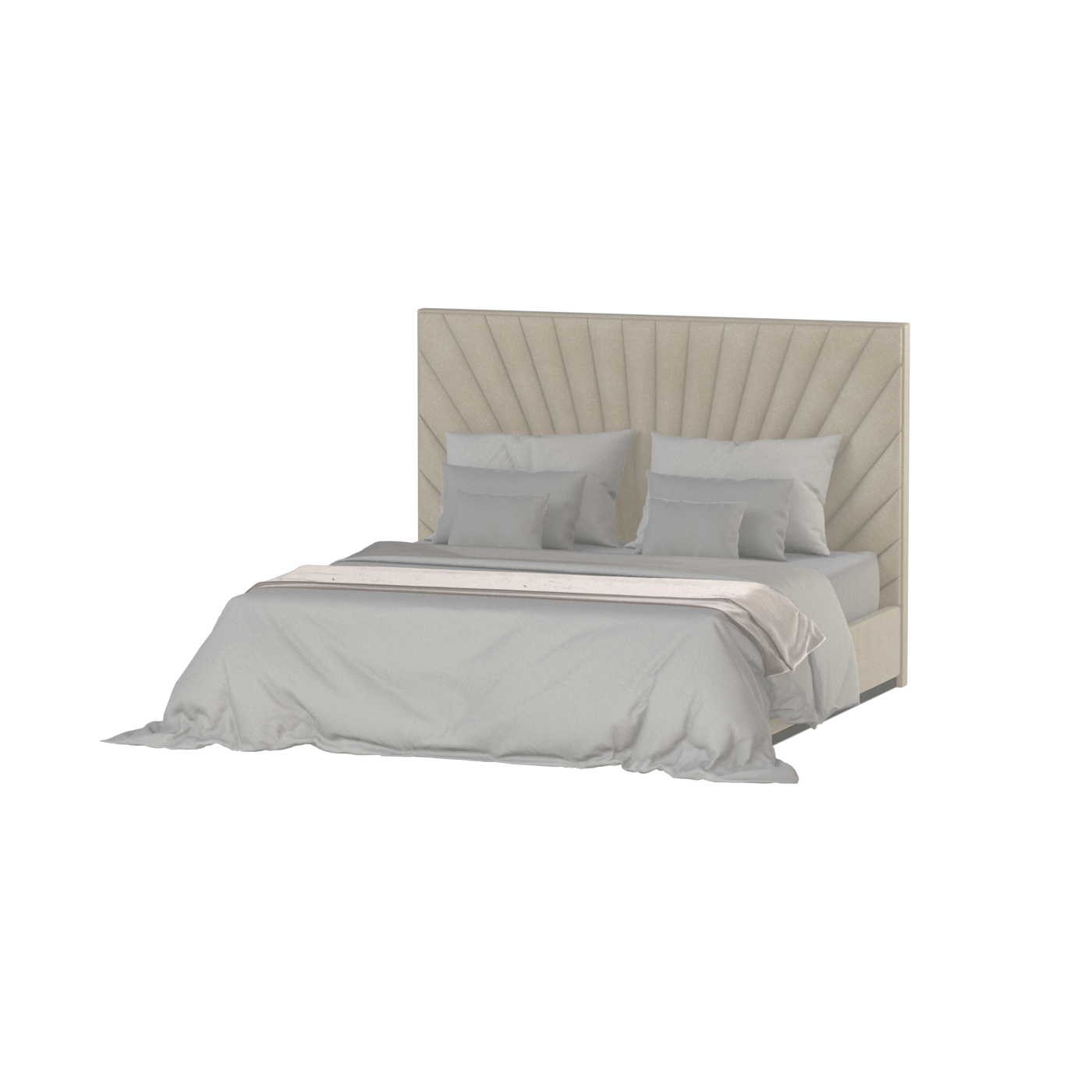 Lucia Bed With High Refined Headboard