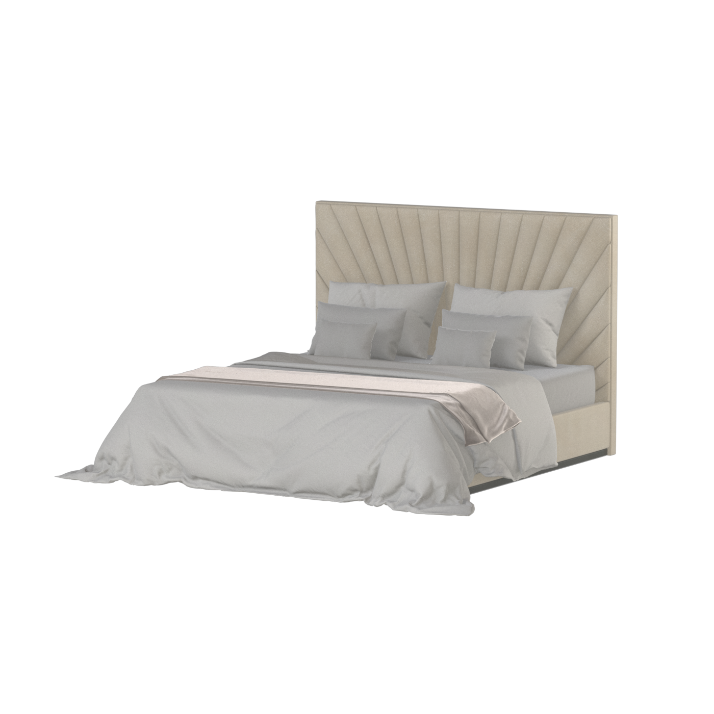 Lucia Bed With High Refined Headboard