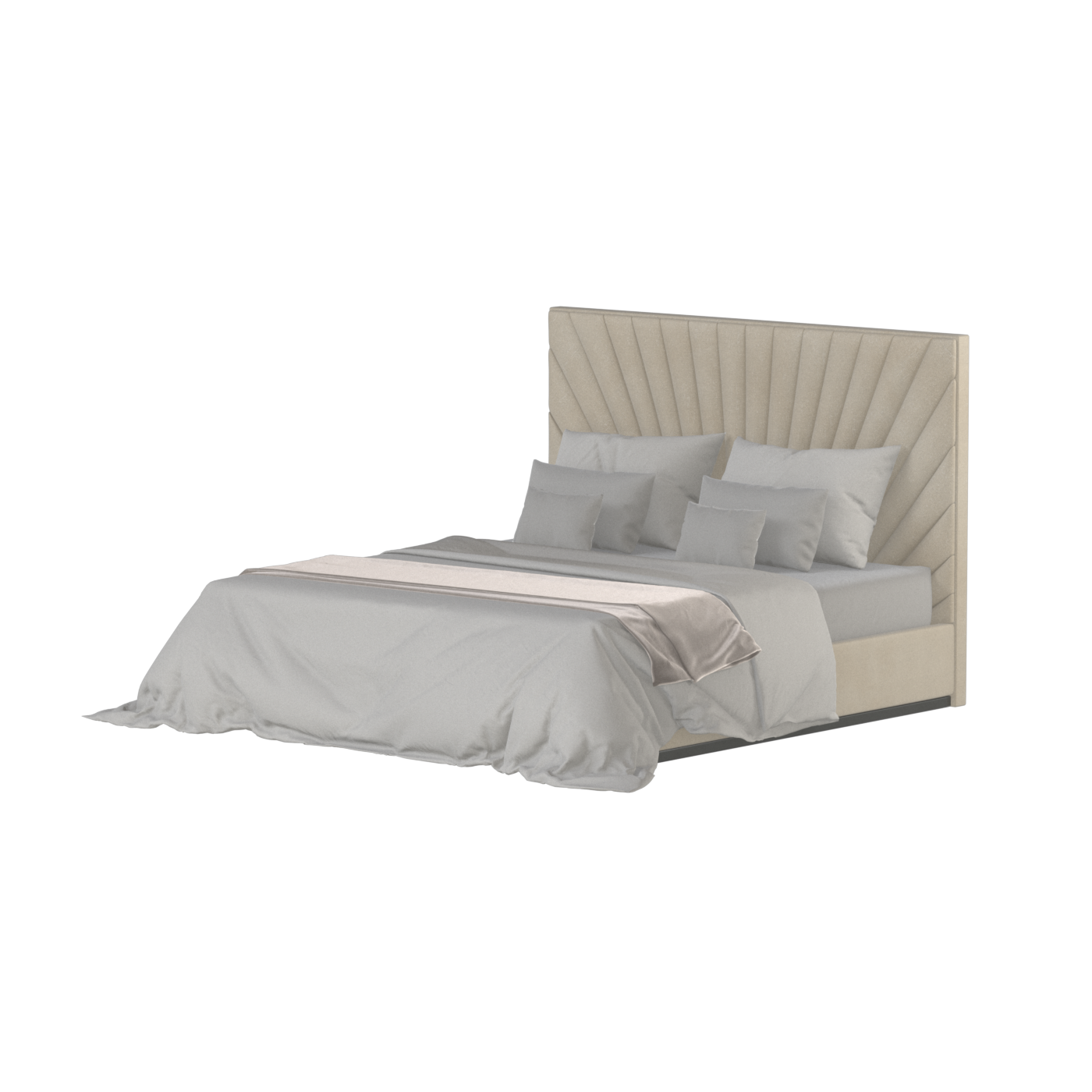 Lucia Bed With High Refined Headboard