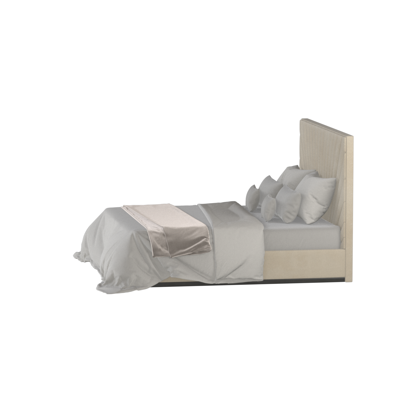 Lucia Bed With High Refined Headboard