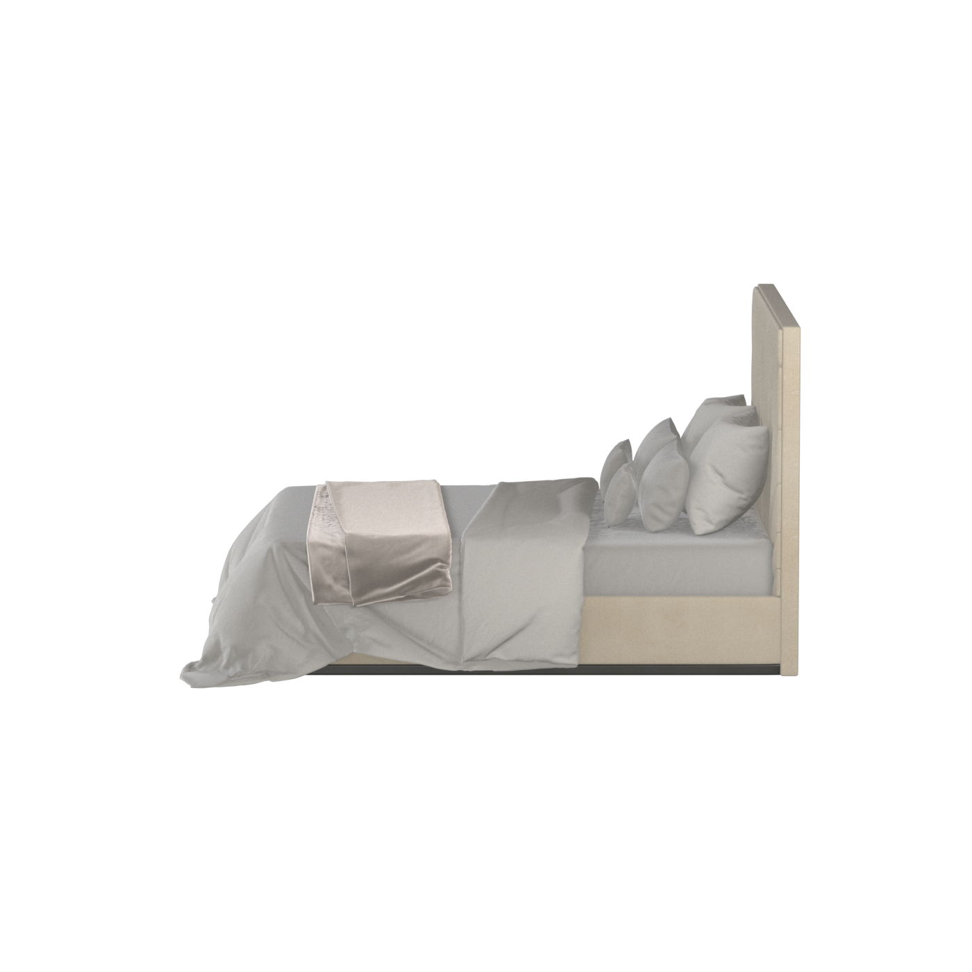 Lucia Bed With High Refined Headboard