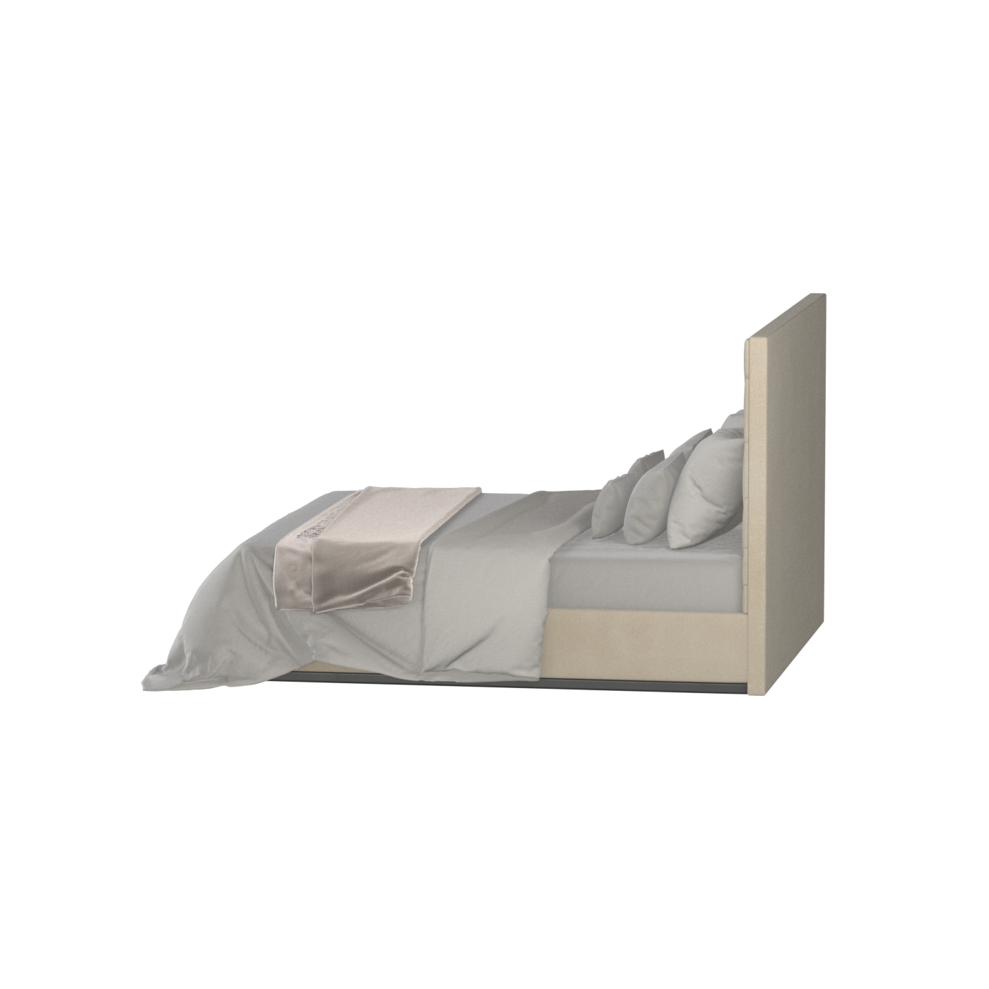 Lucia Bed With High Refined Headboard