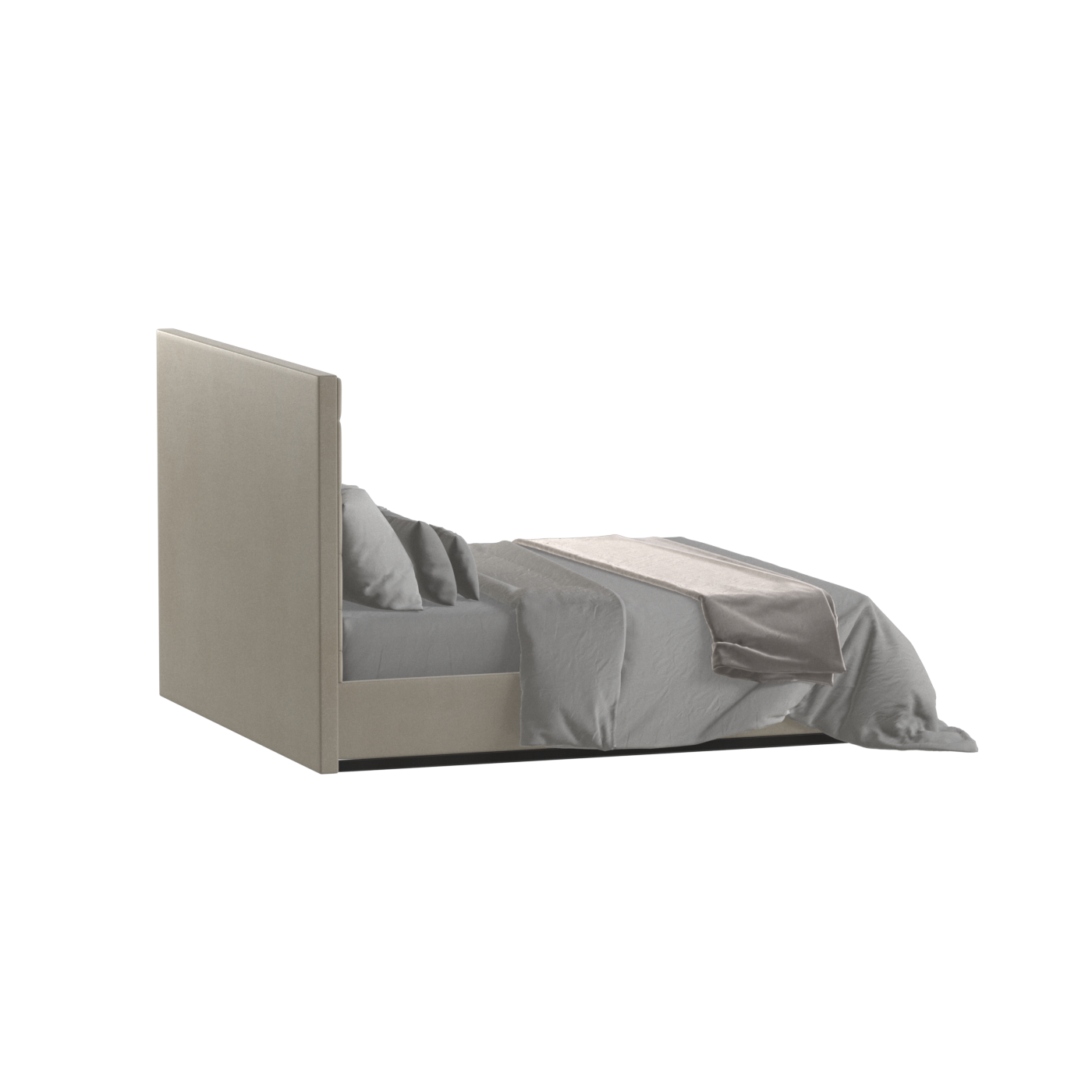 Lucia Bed With High Refined Headboard