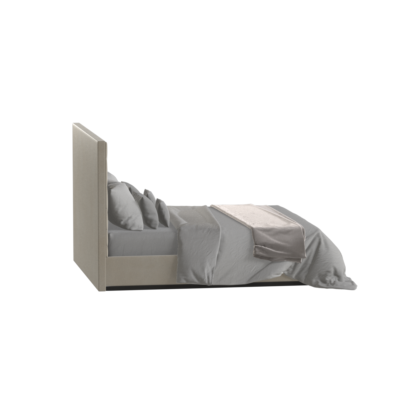 Lucia Bed With High Refined Headboard
