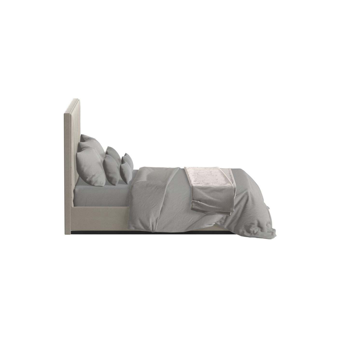 Lucia Bed With High Refined Headboard