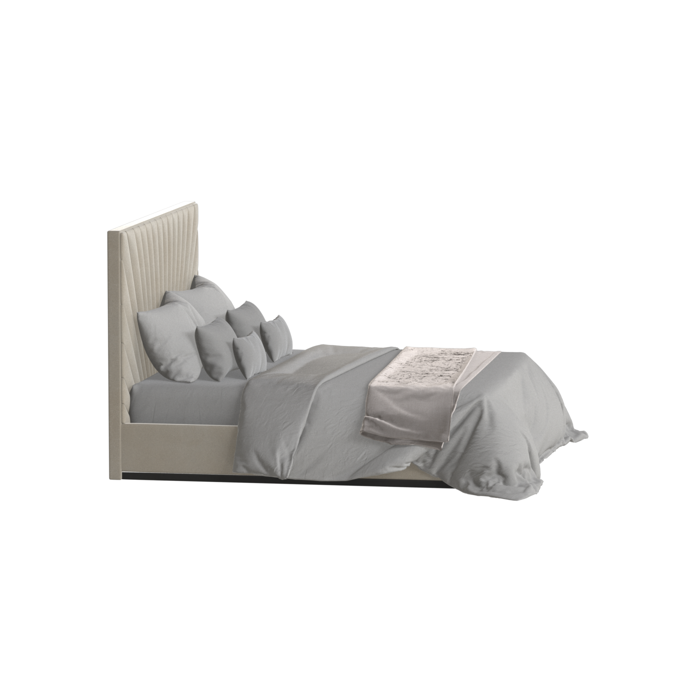 Lucia Bed With High Refined Headboard