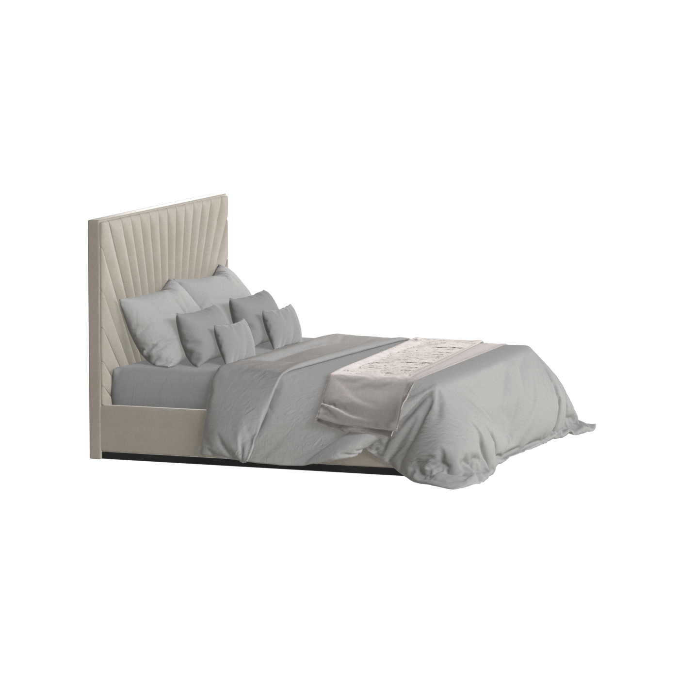 Lucia Bed With High Refined Headboard