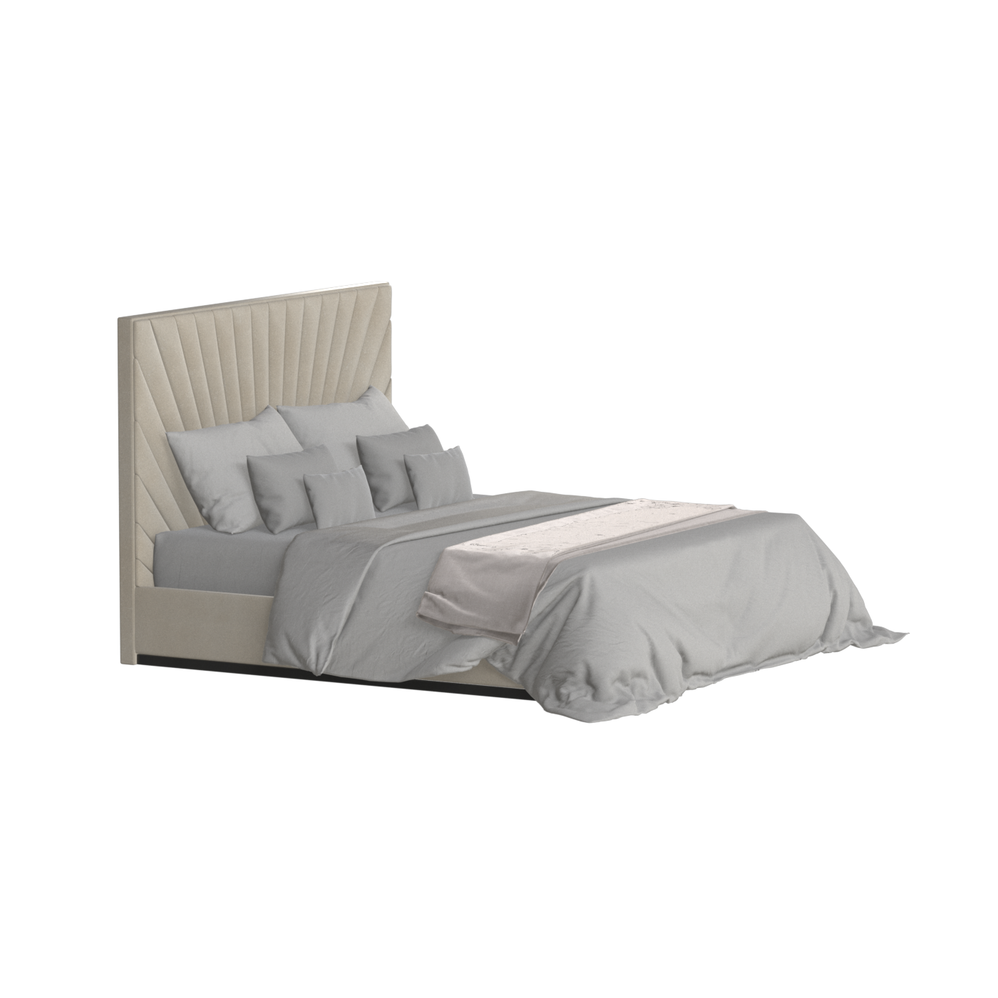 Lucia Bed With High Refined Headboard