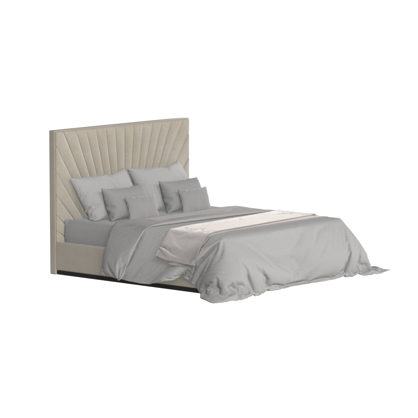 Lucia Bed With High Refined Headboard