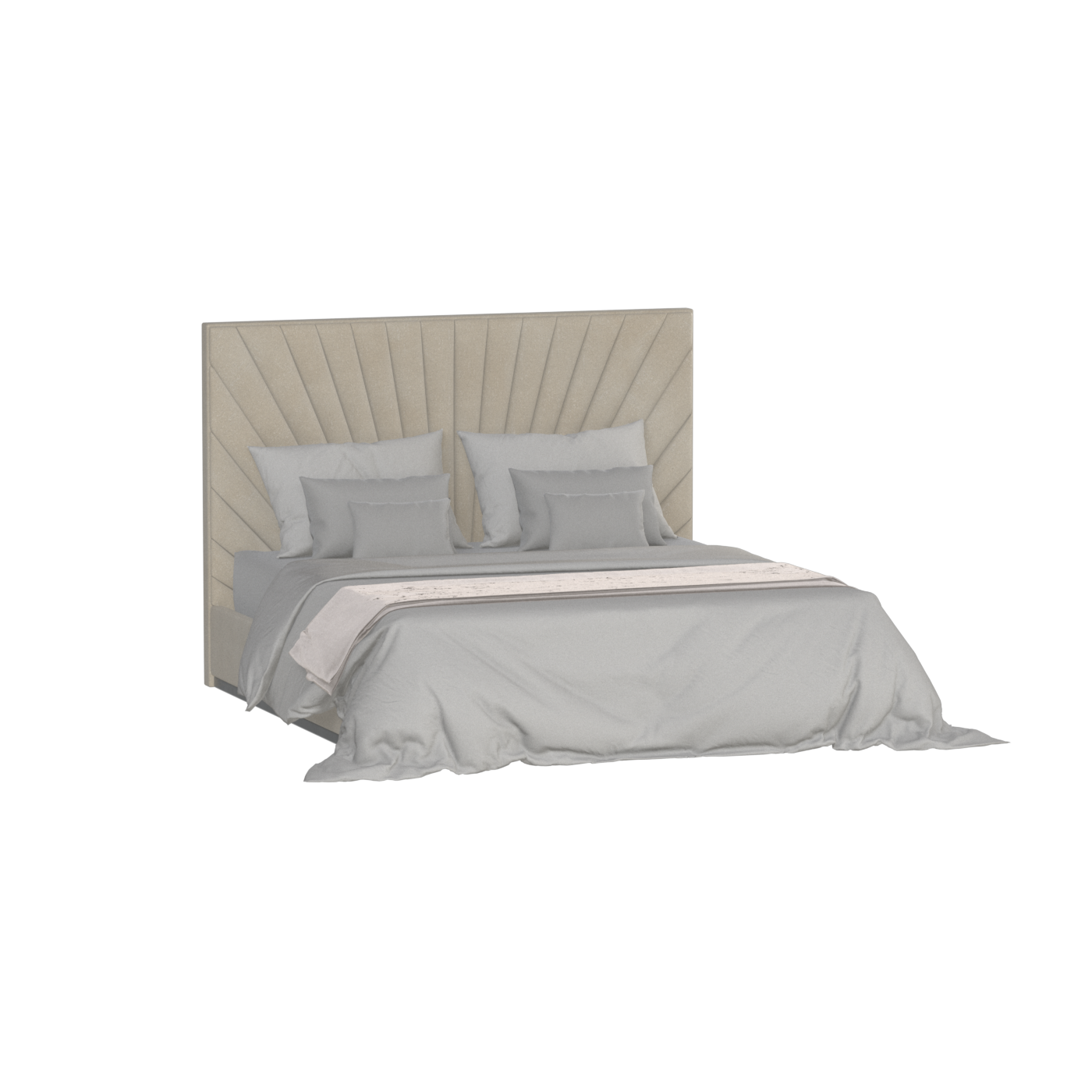 Lucia Bed With High Refined Headboard
