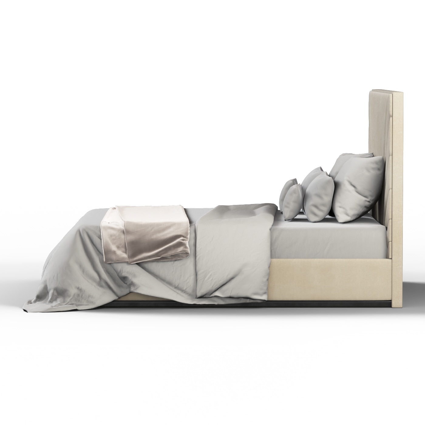 Lucia Bed With High Refined Headboard