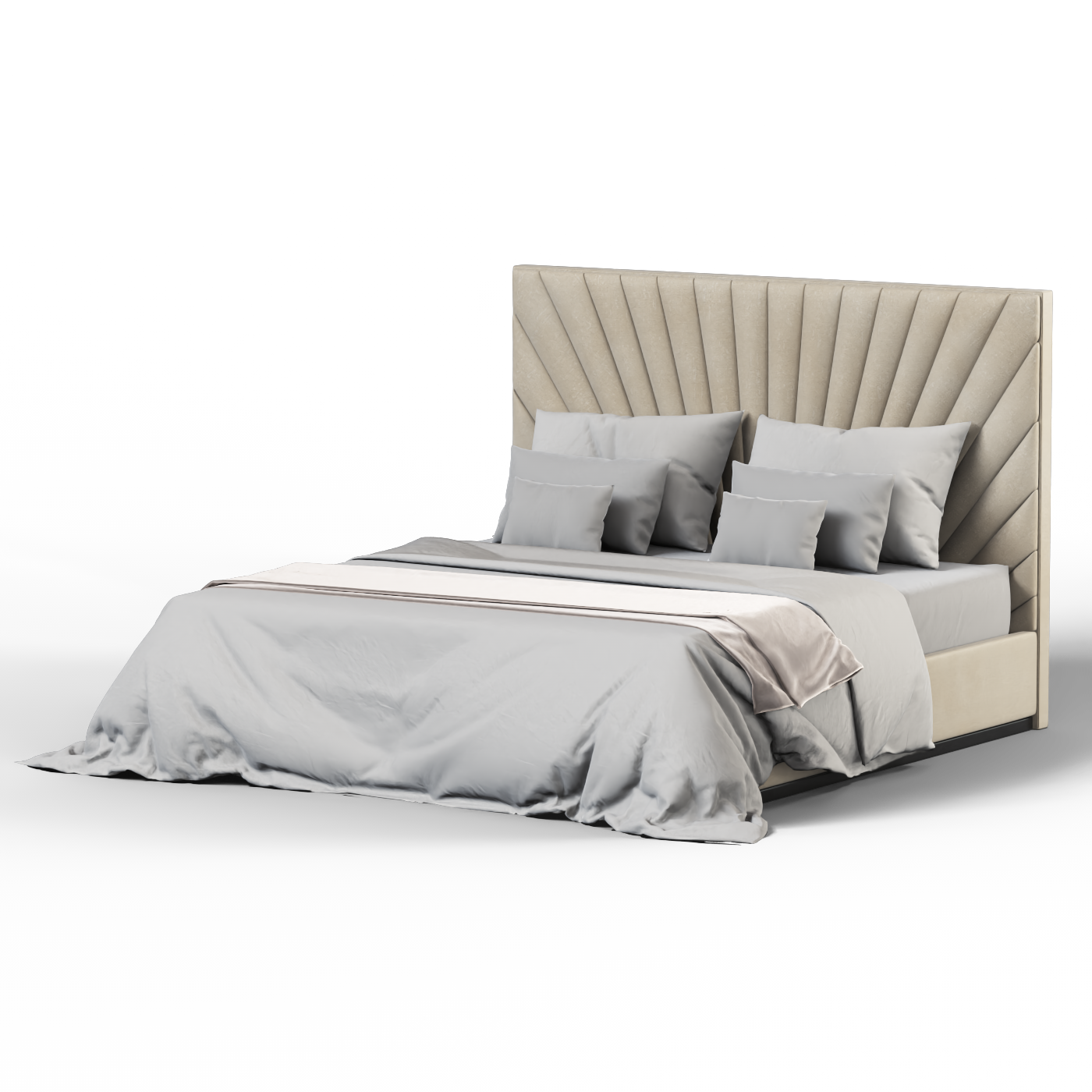 Lucia Bed With High Refined Headboard