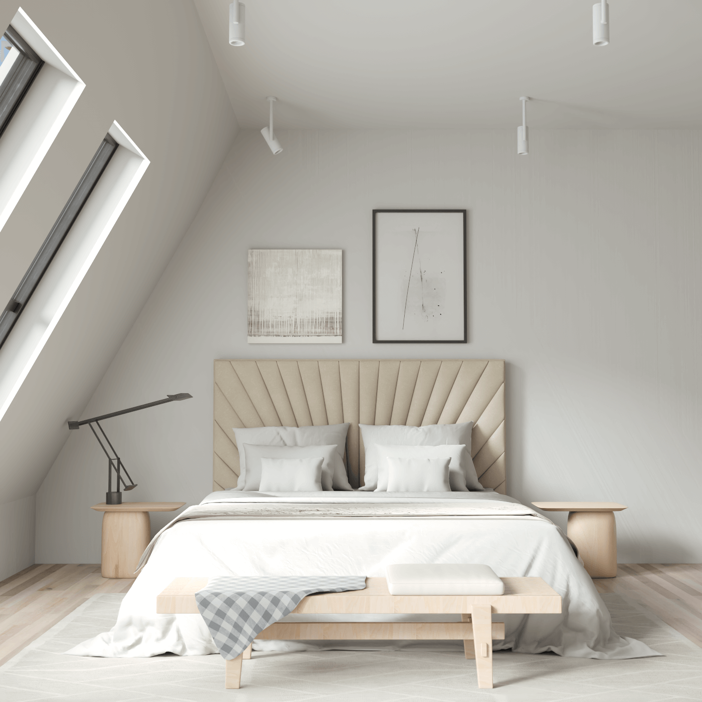 Lucia Bed With High Refined Headboard