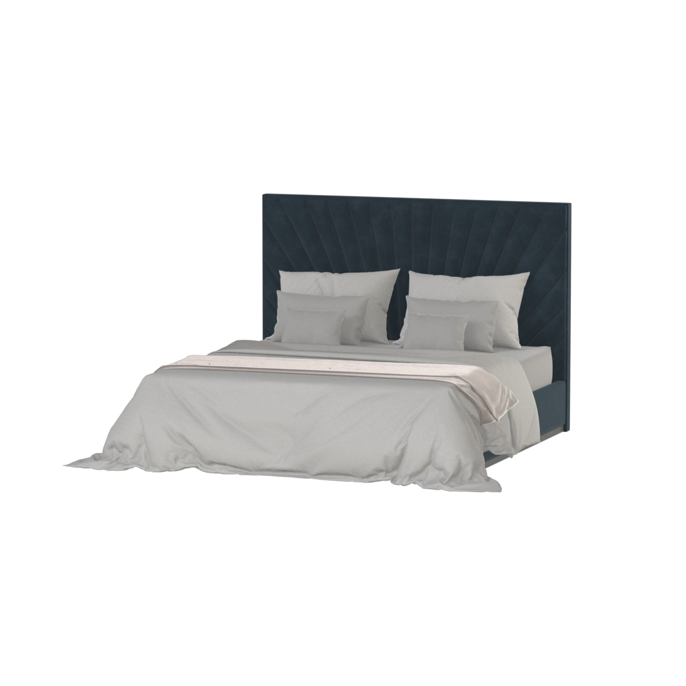Lucia Bed With High Refined Headboard