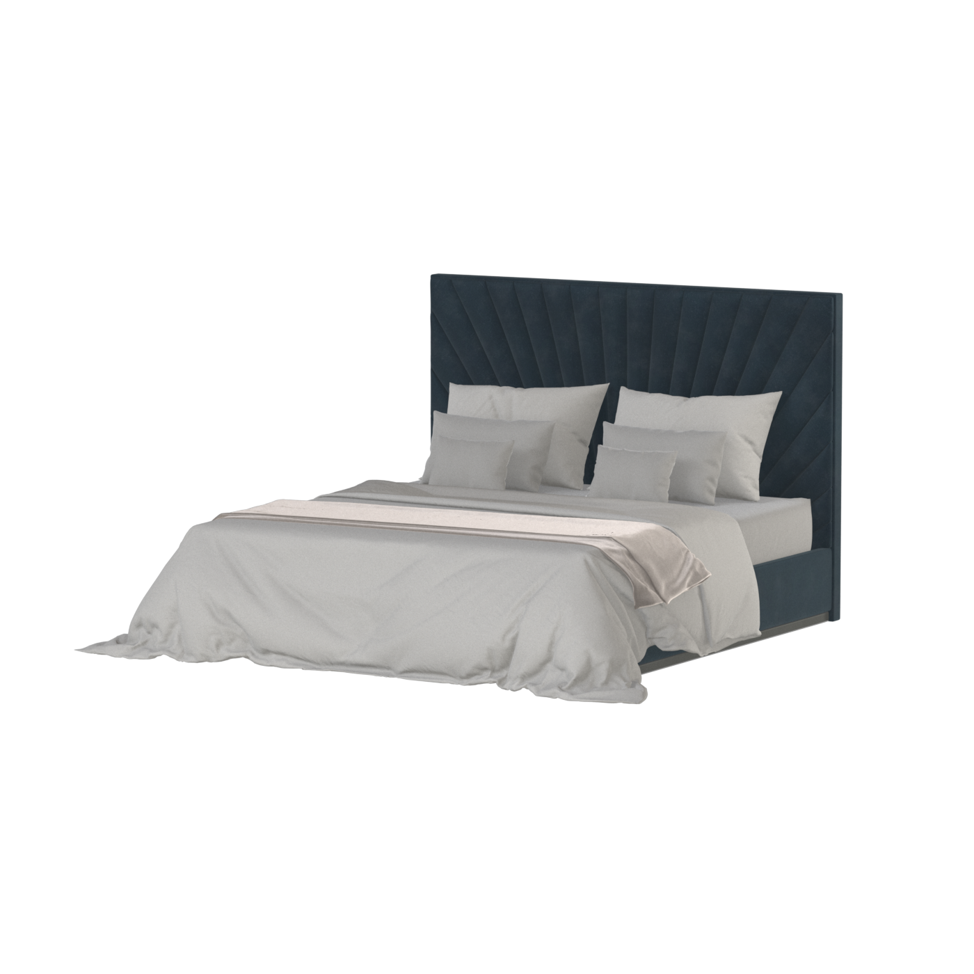 Lucia Bed With High Refined Headboard