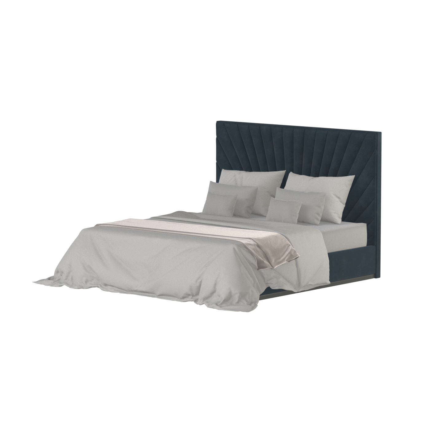 Lucia Bed With High Refined Headboard