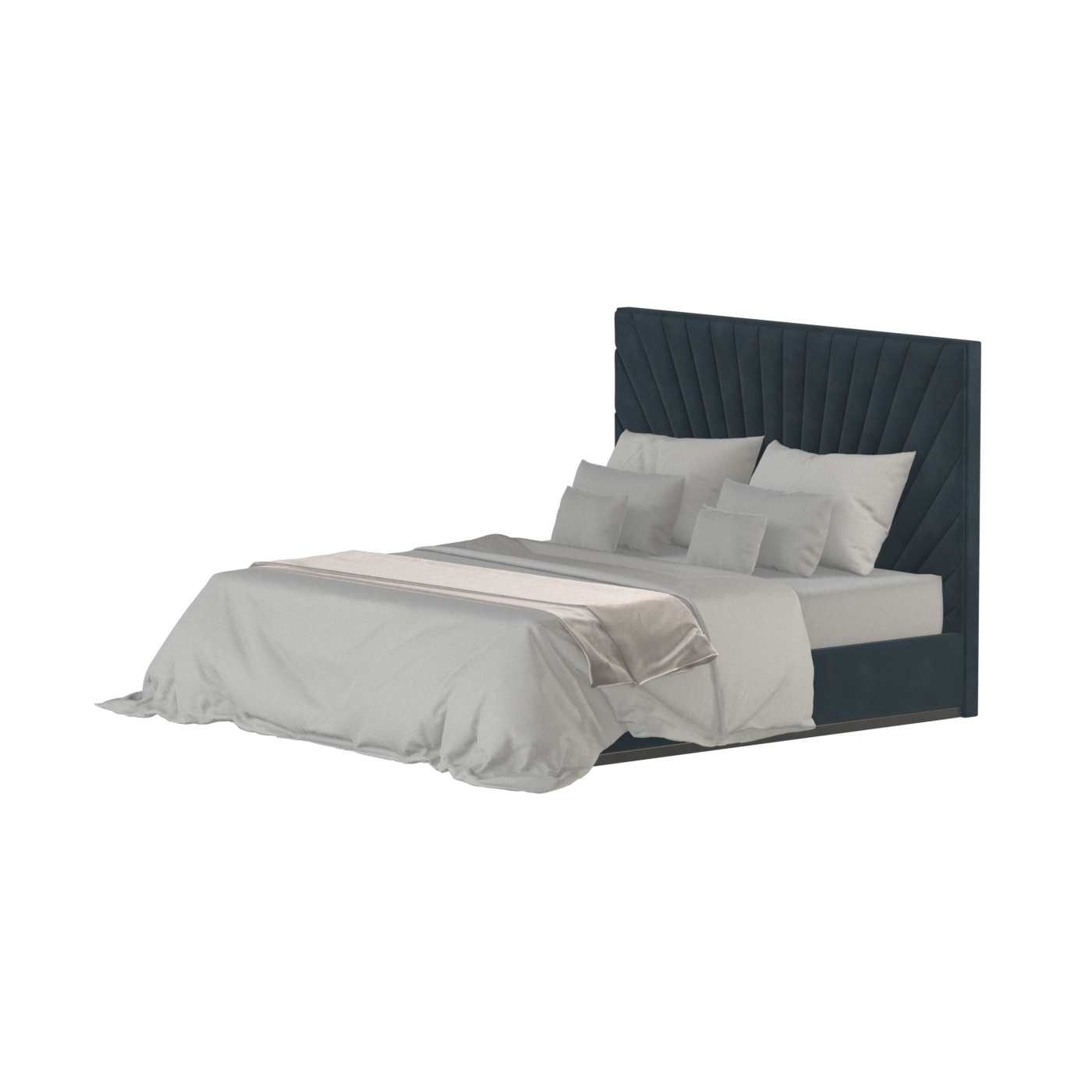 Lucia Bed With High Refined Headboard