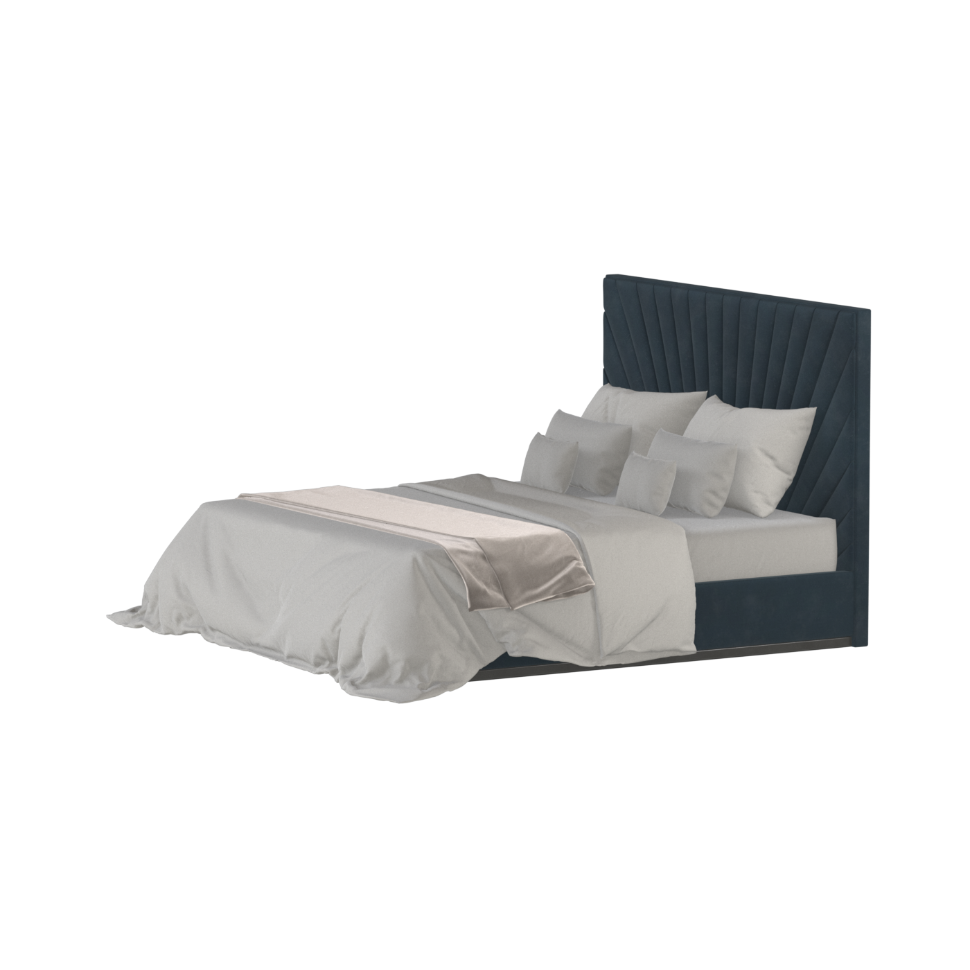 Lucia Bed With High Refined Headboard