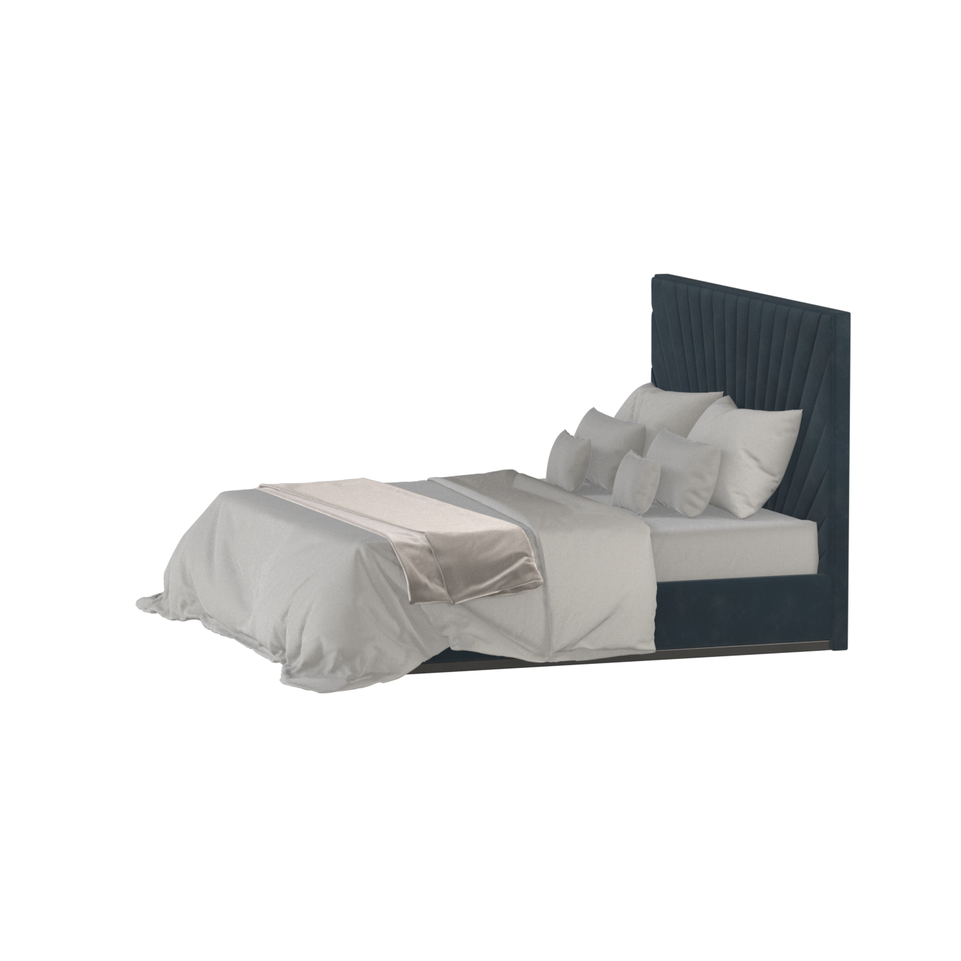 Lucia Bed With High Refined Headboard