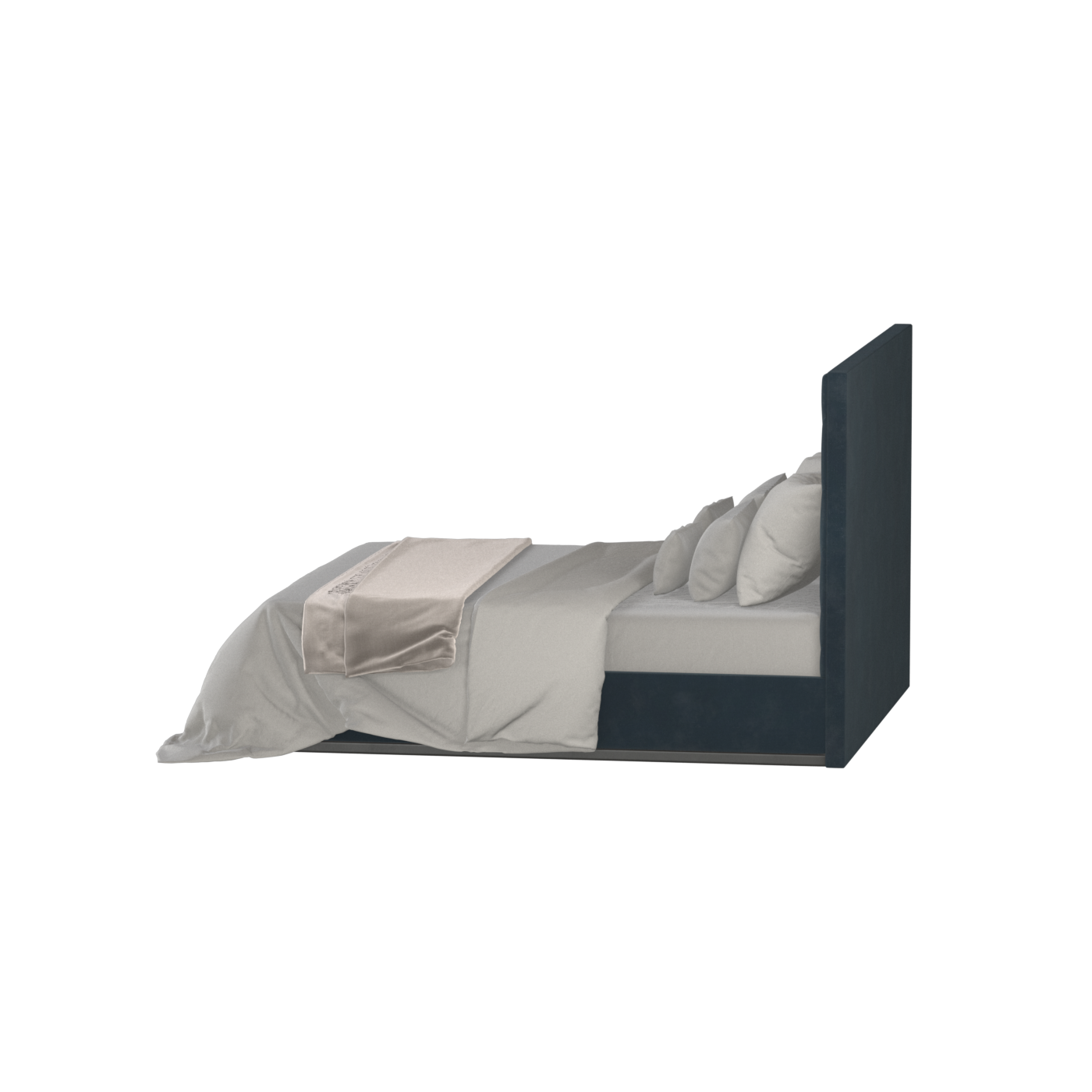 Lucia Bed With High Refined Headboard